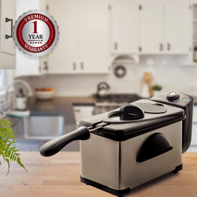 Brushed stainless steel body adds a sleek kitchen look