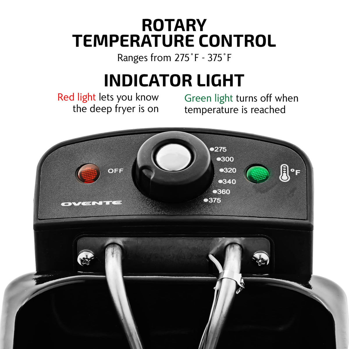 Viewing window on OVENTE fryer to monitor browning