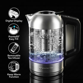 OVENTE built-in digital display shows current water temperature clearly