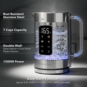 OVENTE borosilicate interior and double-wall design for cool-touch exterior