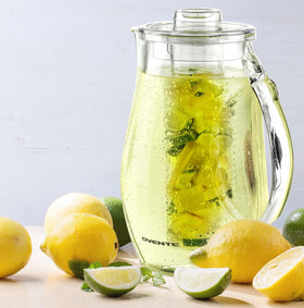 Dishwasher-safe infuser pitcher with easy cleaning and maintenance.
