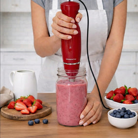 Dishwasher-safe shaft and wipe-clean motor body for easy upkeep.