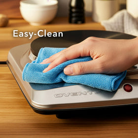 OVENTE easy-clean surface for quick maintenance after cooking.
