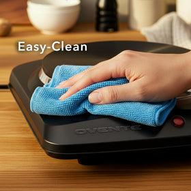 OVENTE easy-clean surface wipes down quickly after cooking.