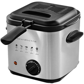 OVENTE electric deep fryer with viewing window for precise fry monitoring.