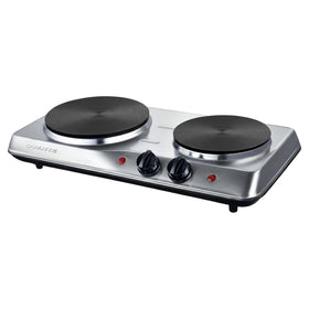 OVENTE electric double burner with 7.25-inch plate for fast, even heating.
