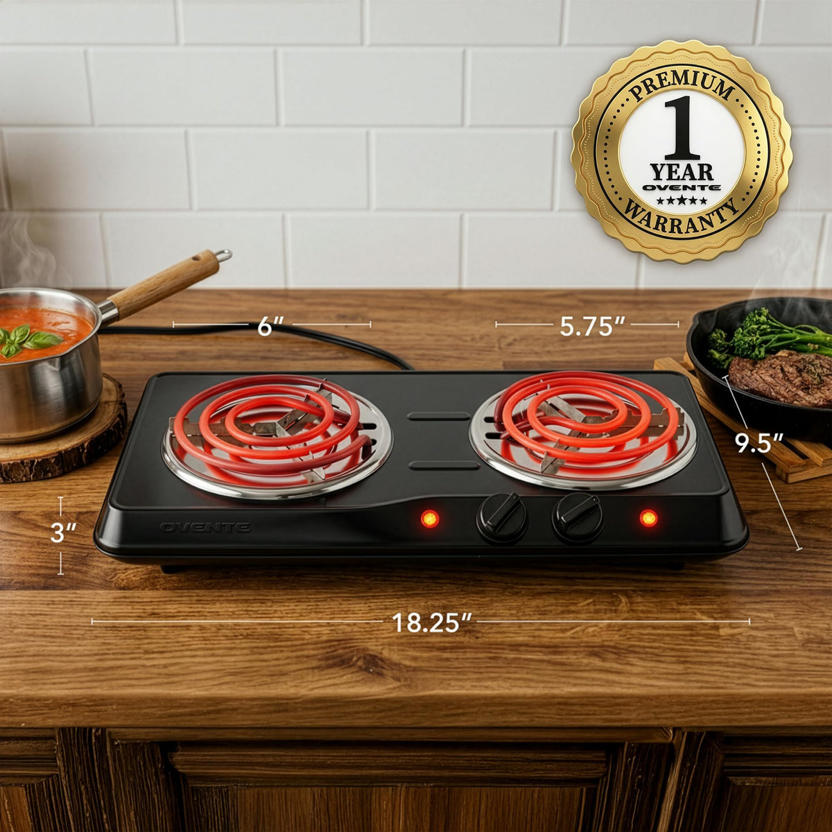 OVENTE compact countertop design fits small kitchens and dorm rooms.