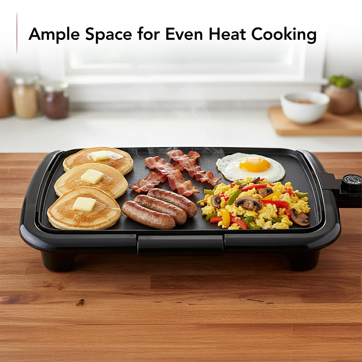 OVENTE griddle nonstick surface releases food cleanly and easily