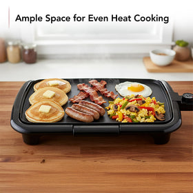 OVENTE griddle nonstick surface releases food cleanly and easily