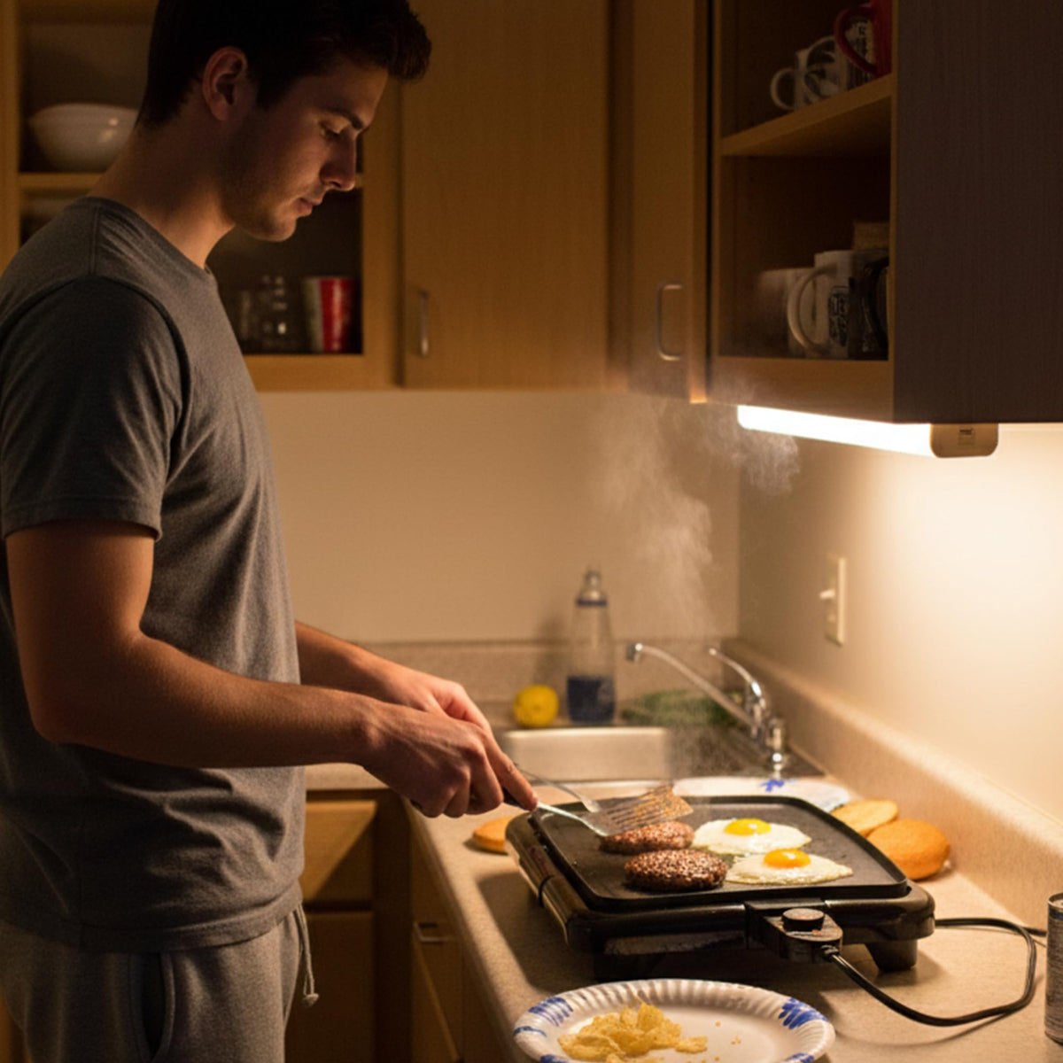 OVENTE griddle removable drip tray simplifies grease cleanup