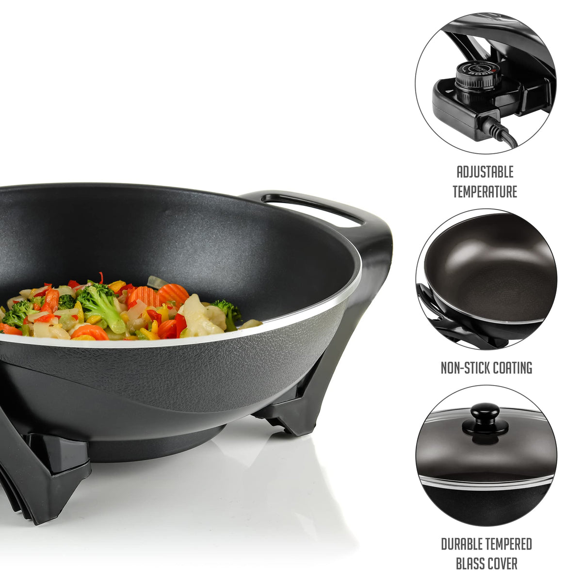 OVENTE removable temperature probe enables precise cooking temperatures.