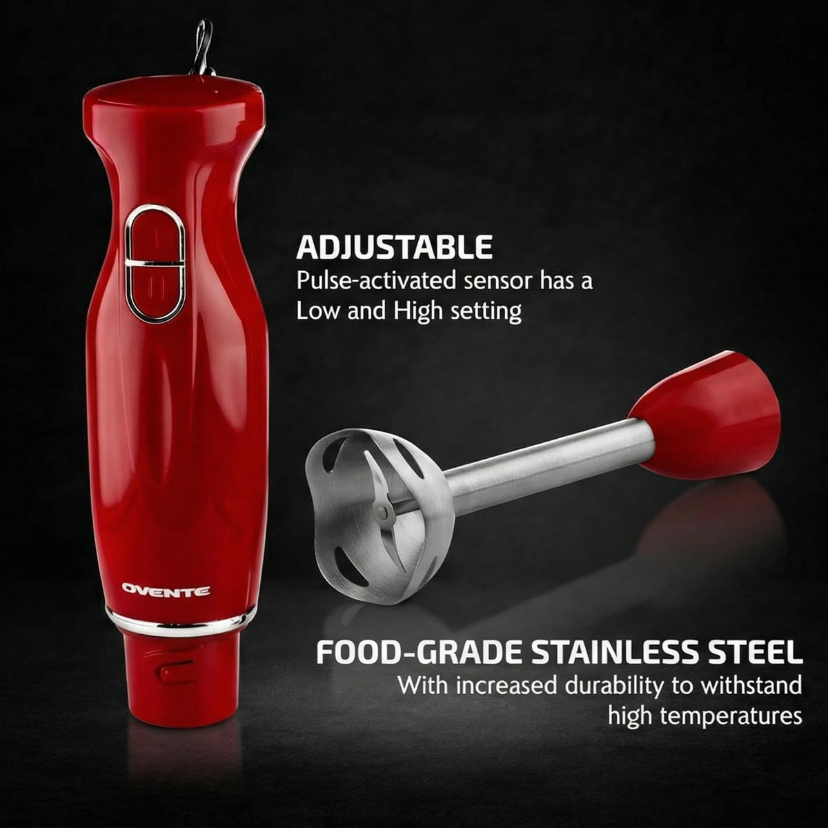 Ergonomic non-slip handle improves comfortable control.
