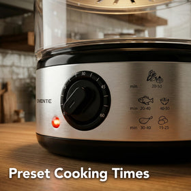 OVENTE FS62S steamer assembly ready for versatile kitchen use.