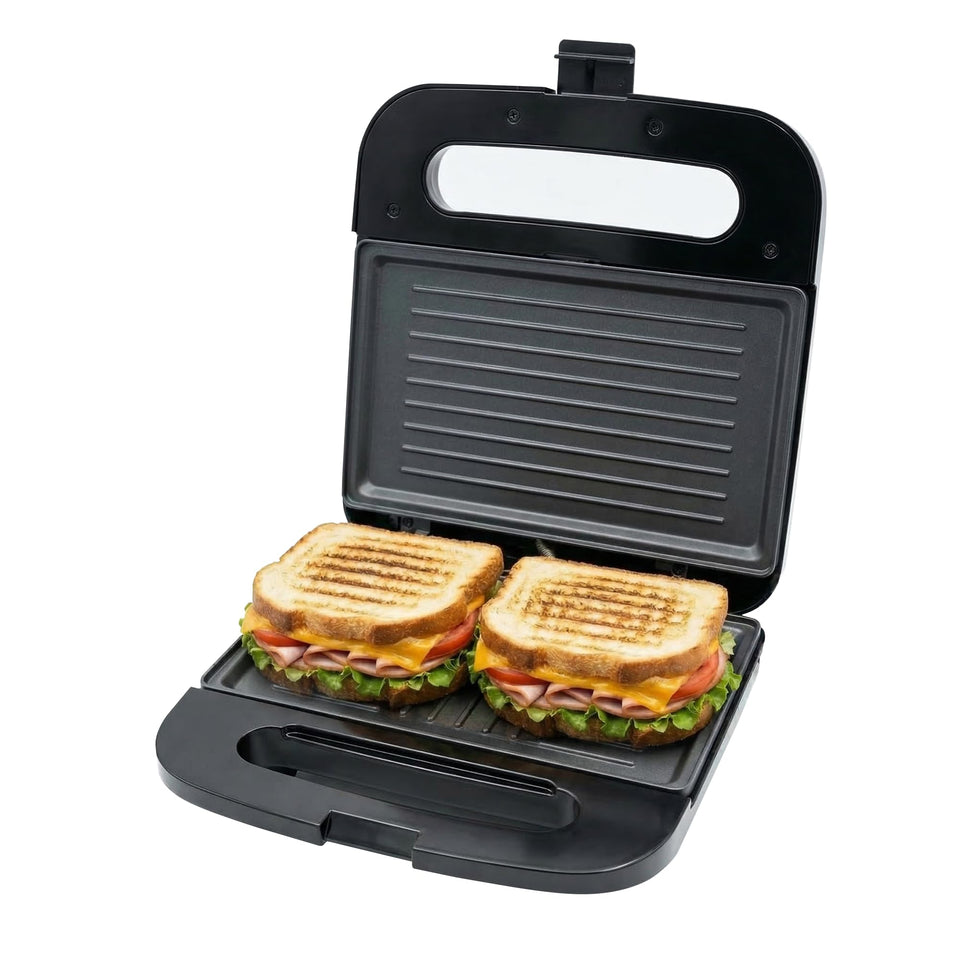 OVENTE GP0401B panini grill with nonstick plates for easy food release and quick cleanup