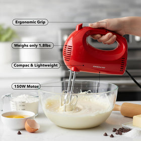 OVENTE HM151R ergonomic grip reduces hand fatigue during use