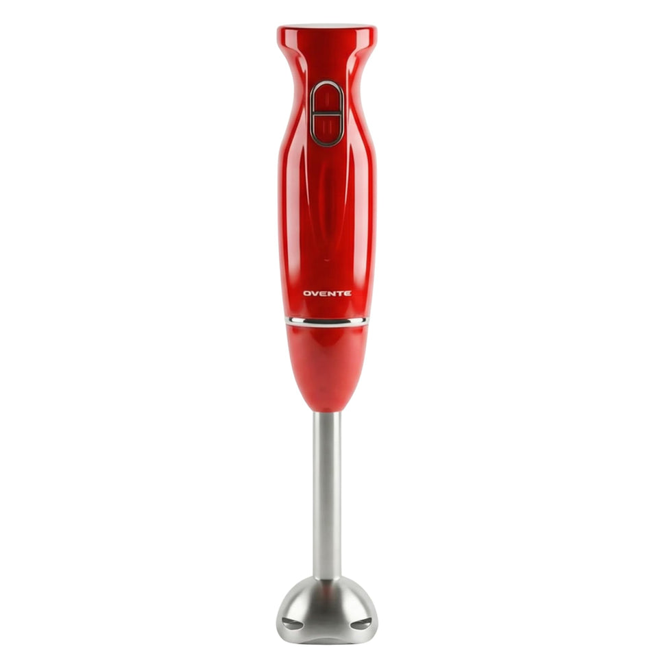 OVENTE HS560R red immersion blender for quick sauces and smoothies.