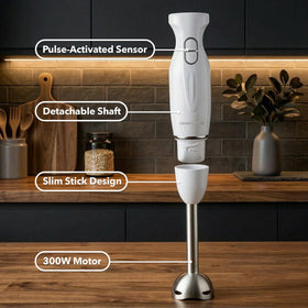 Detachable shaft from OVENTE HS560W makes cleanup easy.