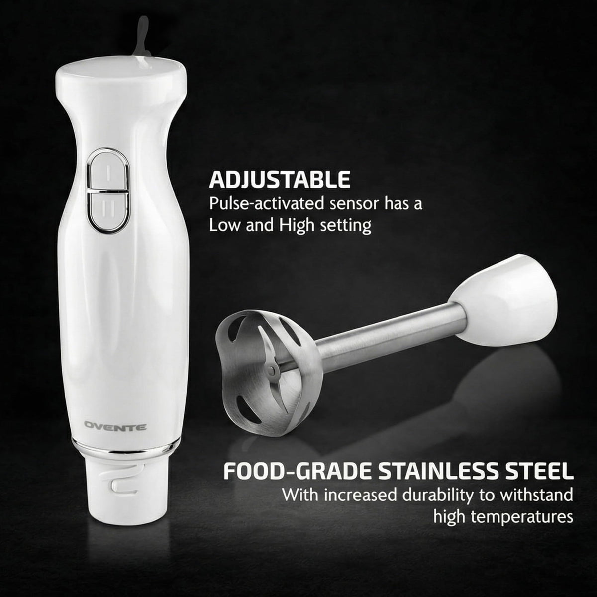 Ergonomic non-slip handle on the OVENTE HS560W for comfortable control.