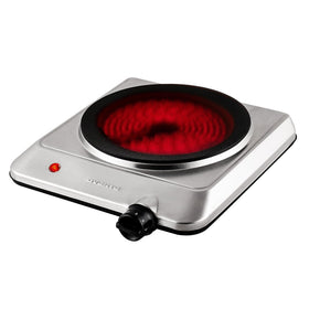 OVENTE infrared single burner top view; compact for small kitchens.