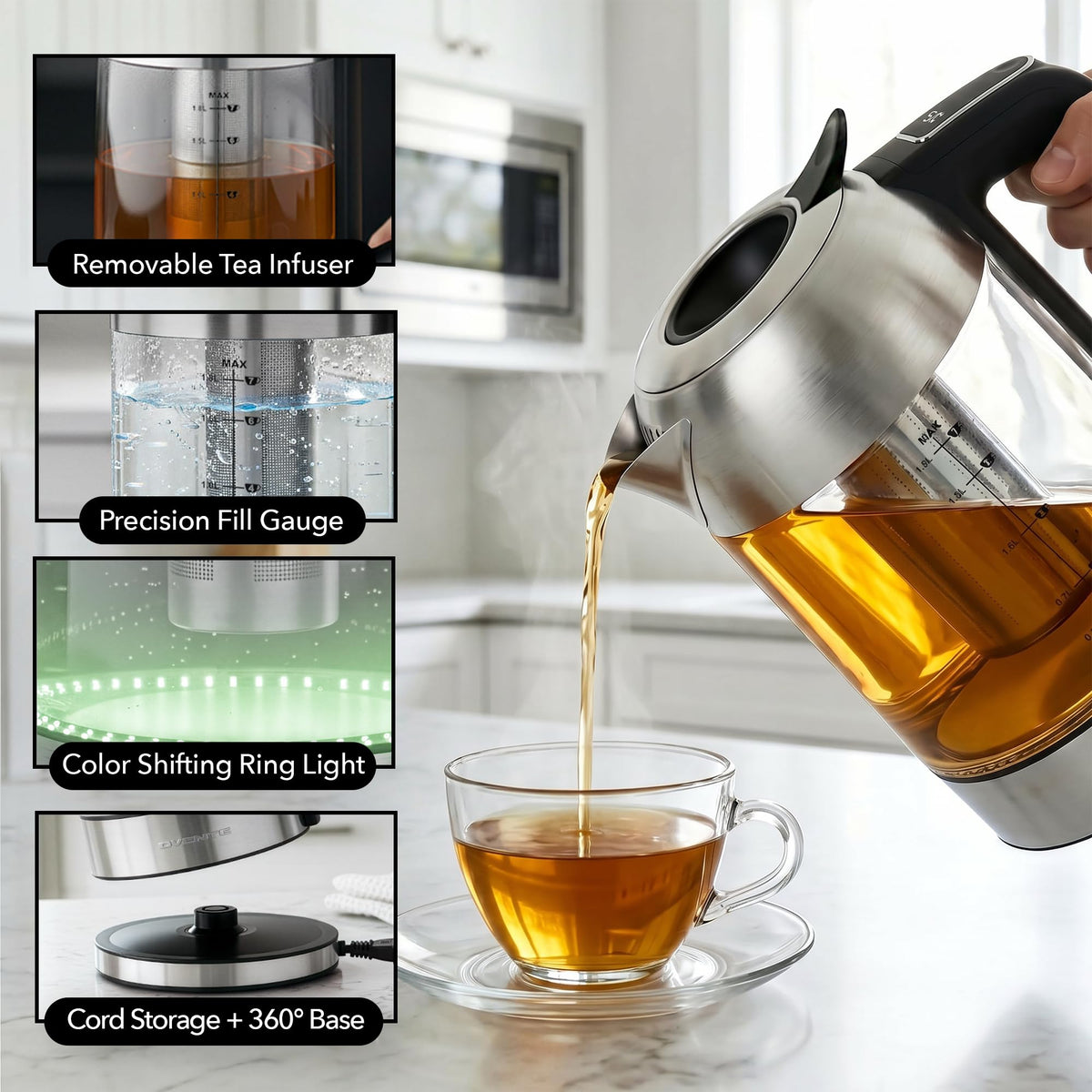 OVENTE keep-warm function maintains selected temperature for hours