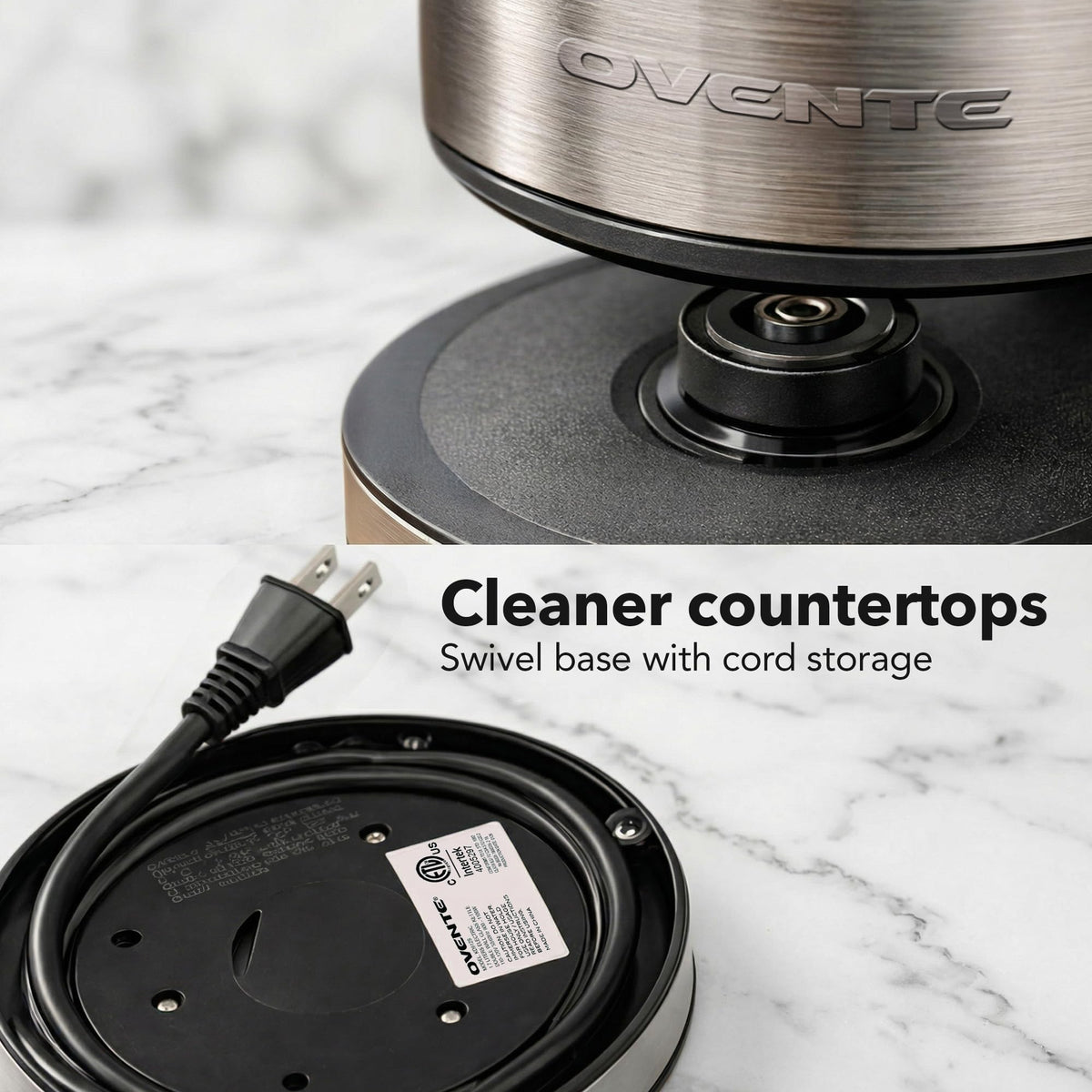 OVENTE 1.7L capacity fits multiple cups at once.