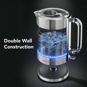 OVENTE kettle with stainless base for safe cordless operation.