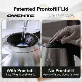OVENTE KG751S cordless base with 360-degree swivel design.