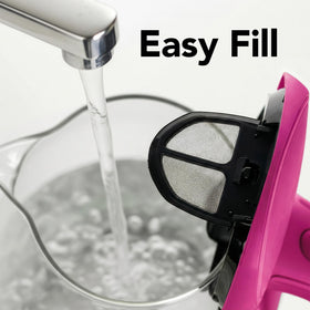 Removable, washable filter keeps water clean and tasty.