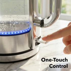OVENTE KG911S acrylic handle design for comfortable pouring.