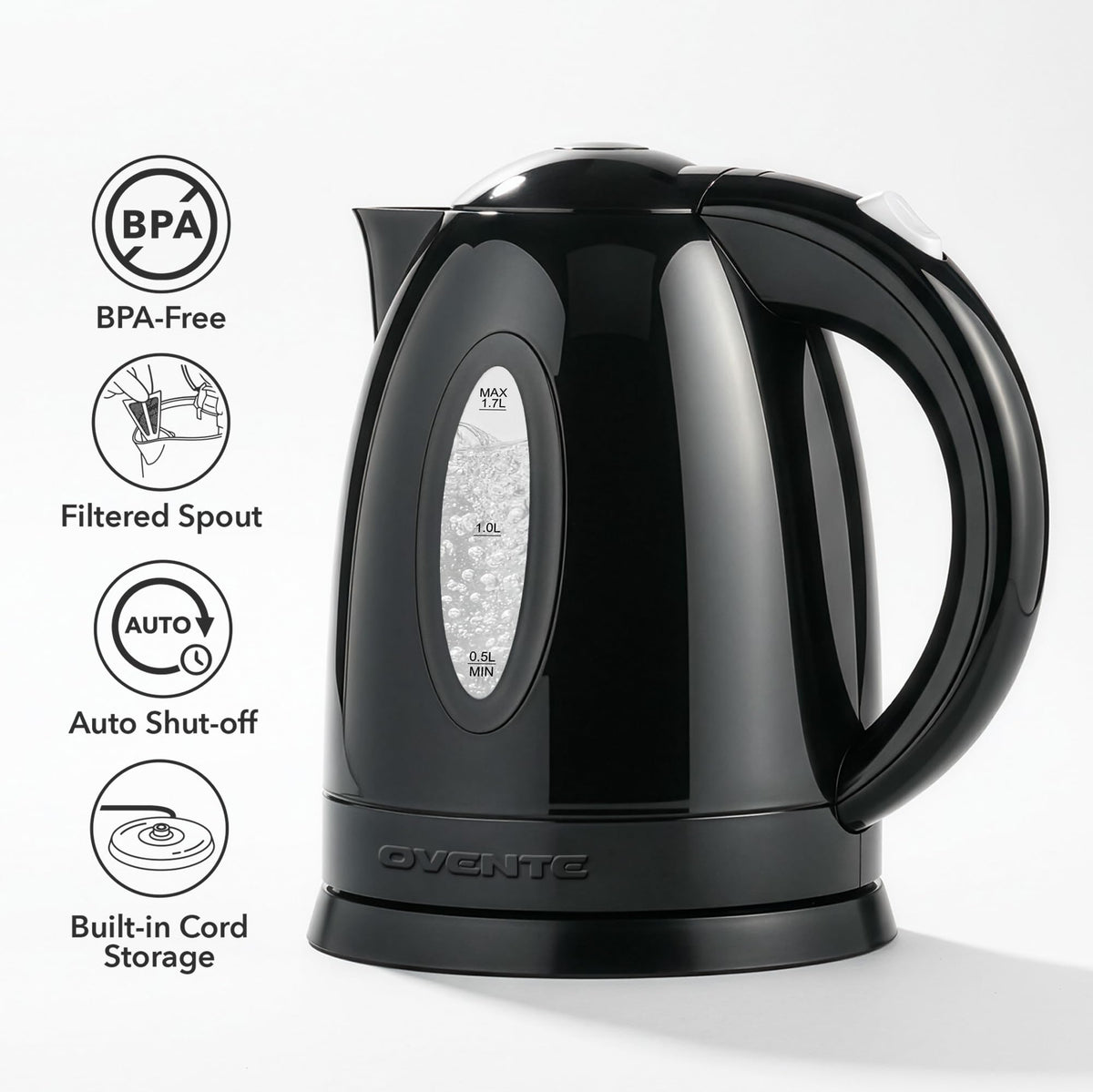 OVENTE KP72B locking lid button enables safe, one-handed opening