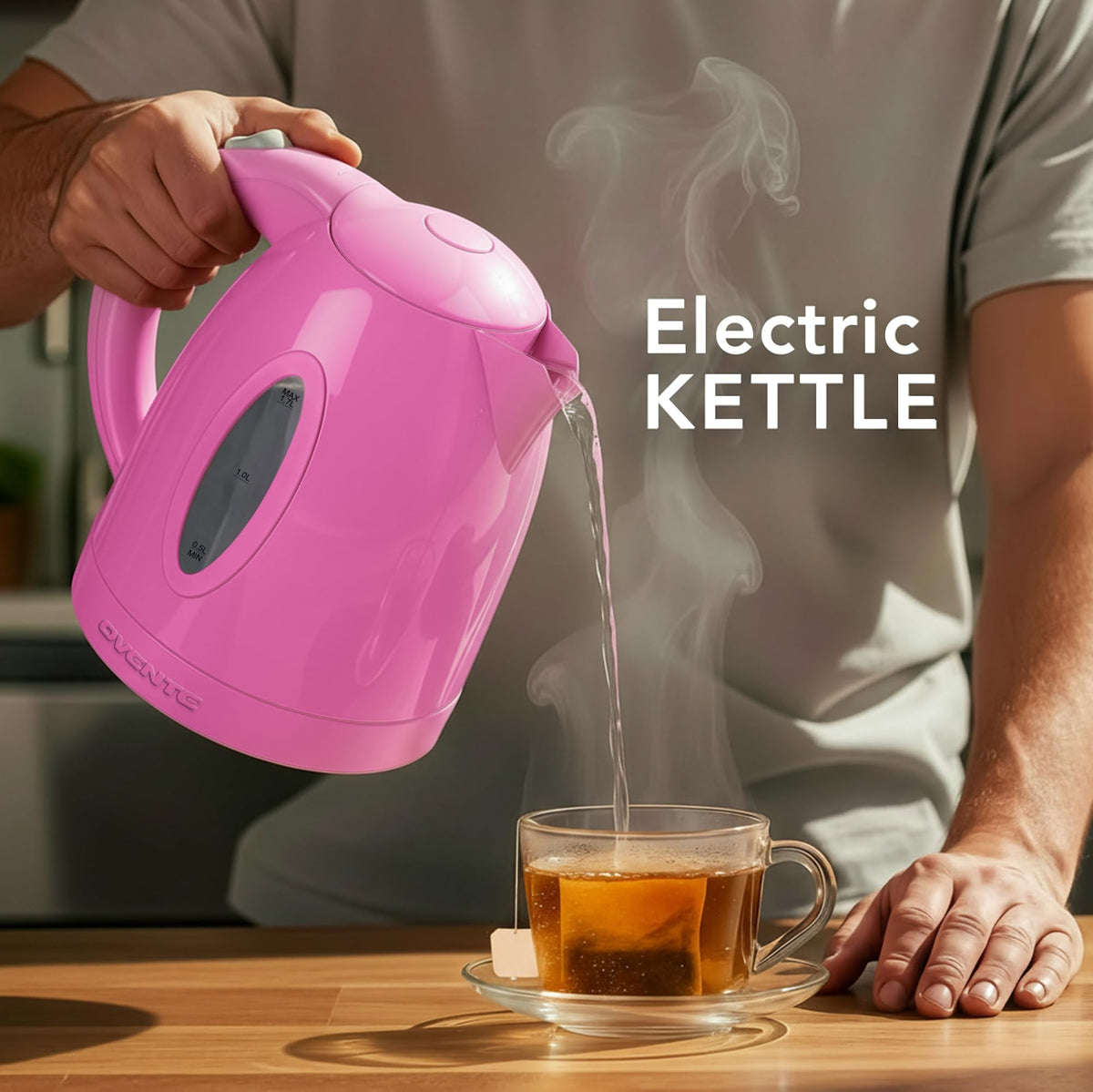 OVENTE KP72P 1.7L 1100W fast boil performance.