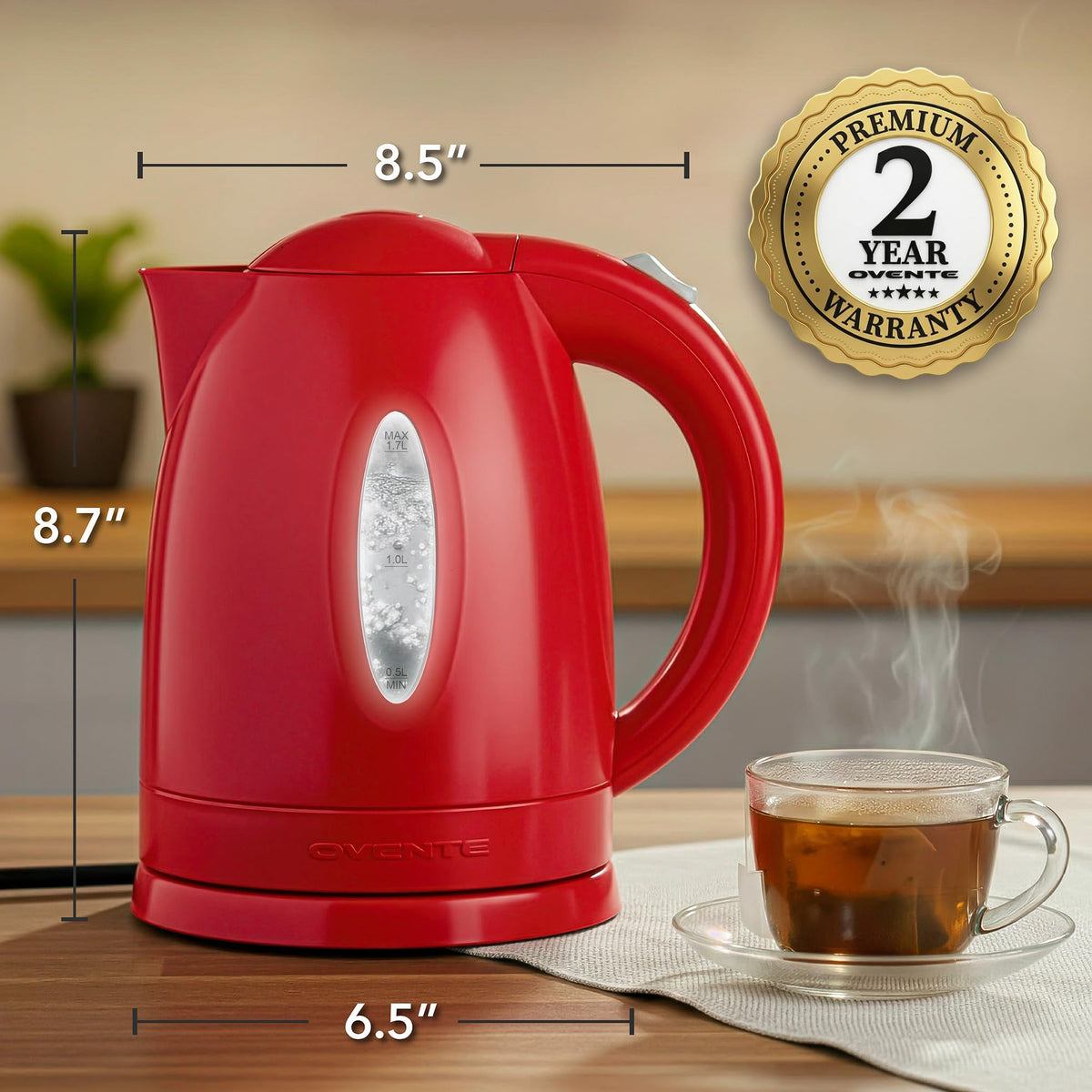 OVENTE KP72R removable filter for easy cleaning.