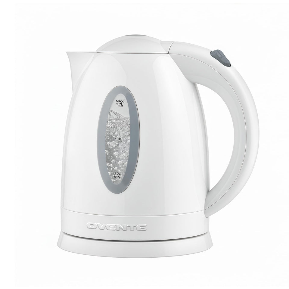 OVENTE KP72W front view of the kettle for a compact, fast-boiling look