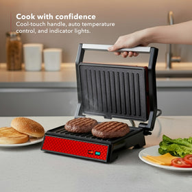 OVENTE GP0620R delivers 1000W heating for fast, even browning.