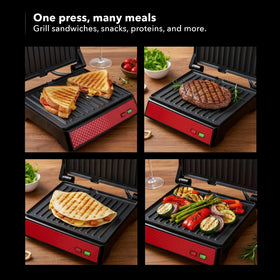 Nonstick plates simplify cooking cleanup on OVENTE GP0620R.