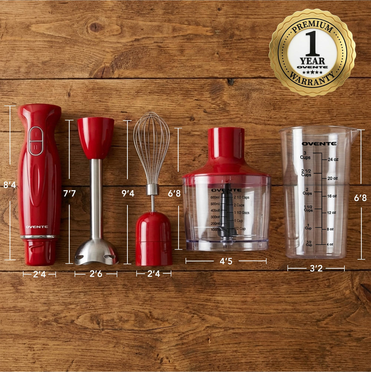 OVENTE red body adds vibrant style to any kitchen.