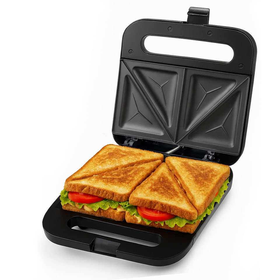OVENTE sandwich maker nonstick plates enable easy release and quick cleanup