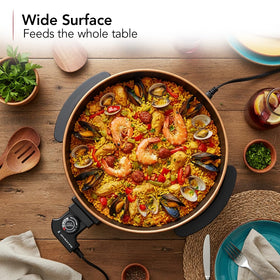 Cool-touch handles on the OVENTE skillet for safe handling