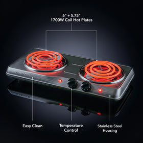 OVENTE stainless steel coil provides even heating for sautéing, boiling, and simmering.