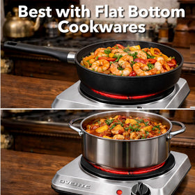 OVENTE temperature control knob with indicator lets you heat precisely.