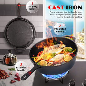 Overmont pre season coated cast iron for durable searing and cooking