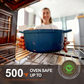 Overmont Dutch Oven lid water-ripple condensation promotes moisture return.
