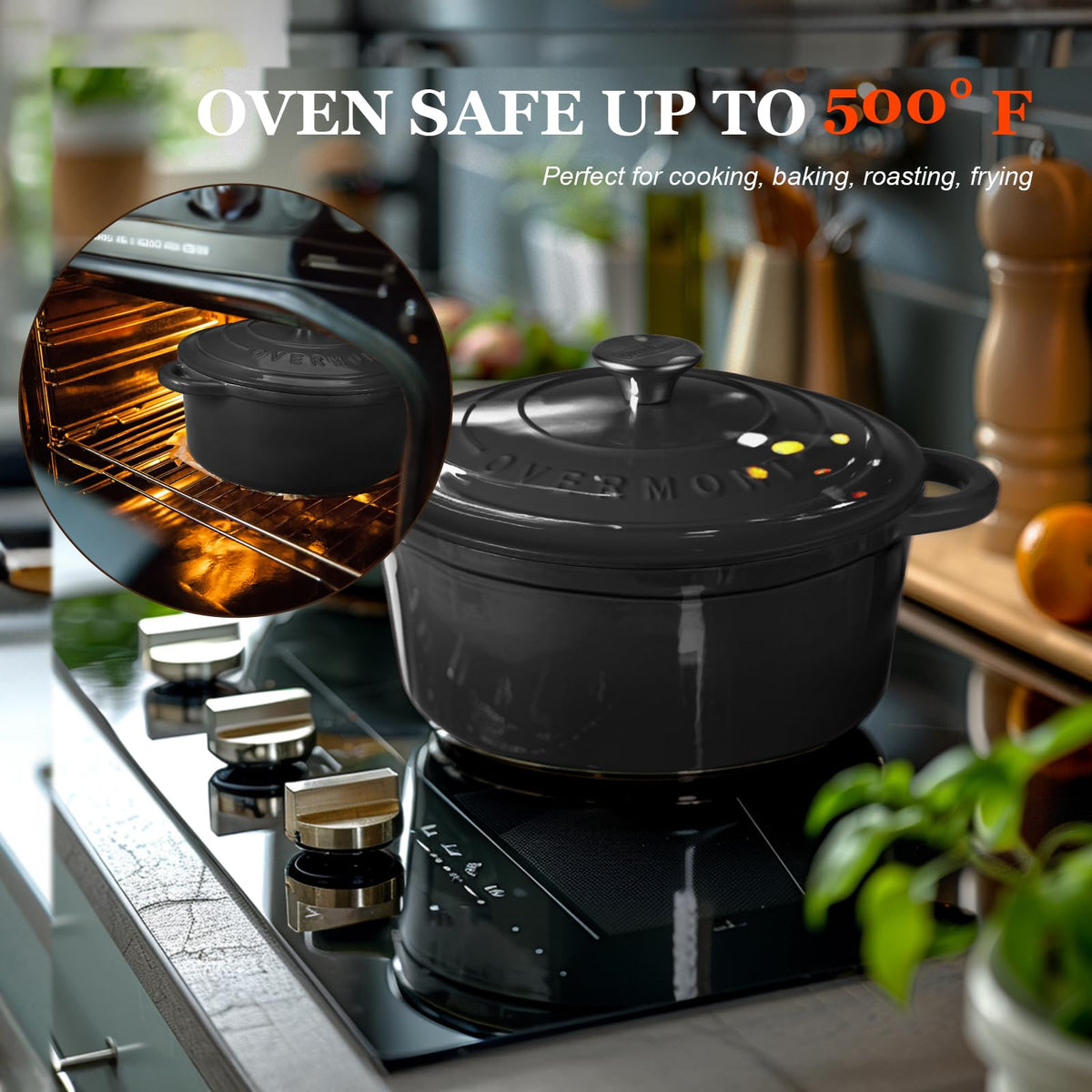 Overmont enamel surface cleans easily after cooking