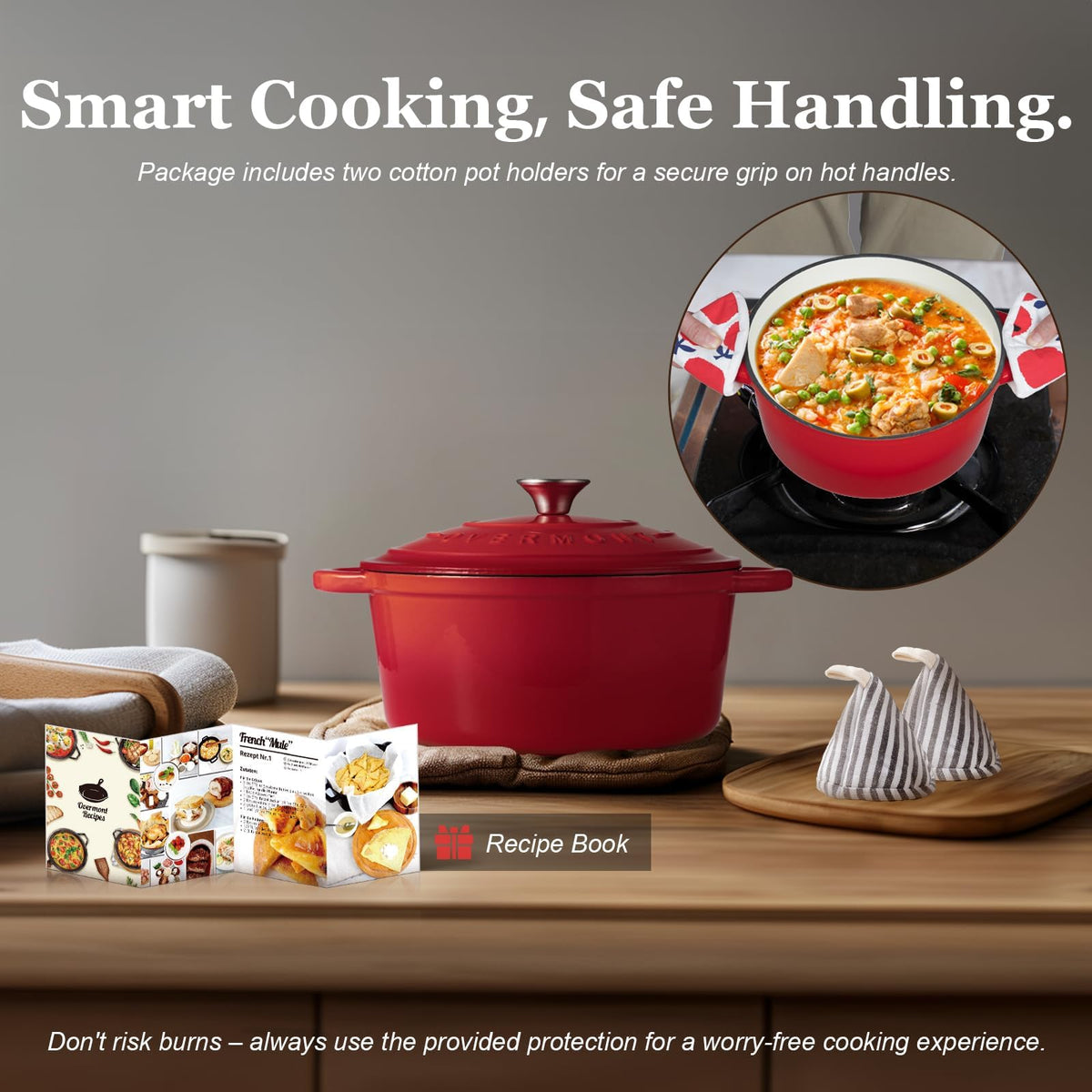 Overmont enamel surface — easy cleaning after cooking.