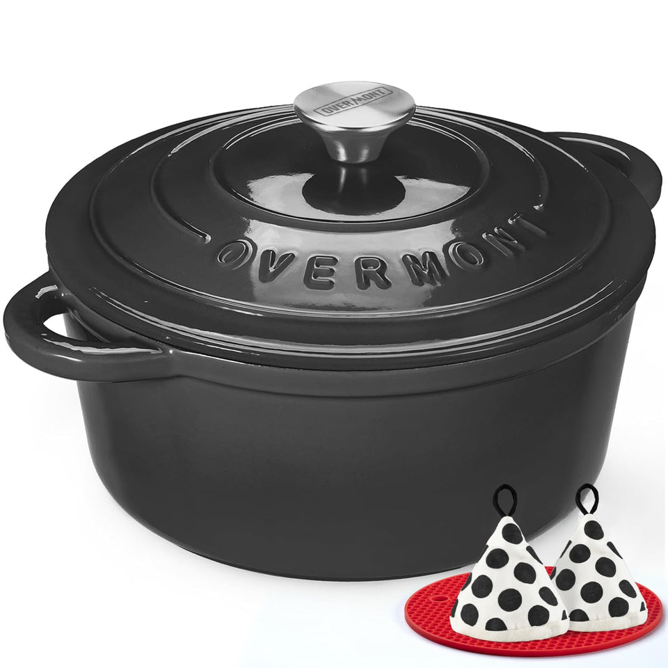 Overmont Dutch oven in graphite gray for even heat