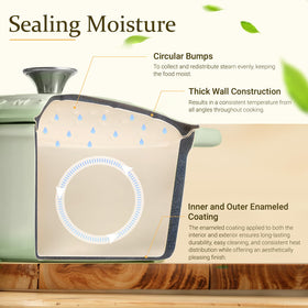 Overmont enameled interior view shows easy cleaning and smooth cooking surface.