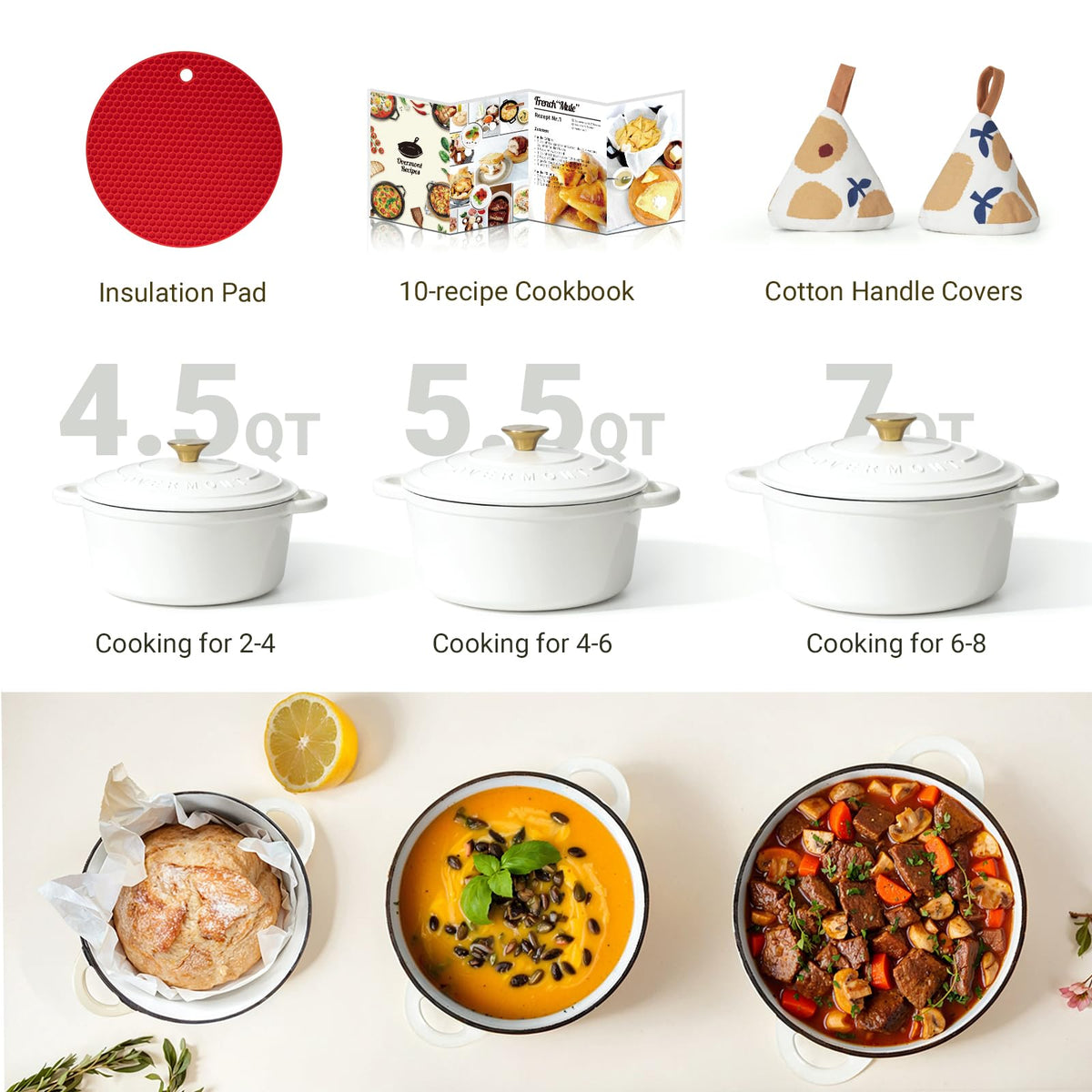 Overmont induction-compatible Dutch oven for versatile cooking