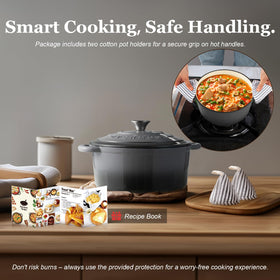 Overmont oven-safe up to 500°F enameled Dutch oven for versatile cooking