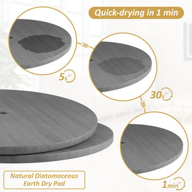 OVICAR 360° rotating utensil caddy diatomite pad enables fast moisture absorption after washing.