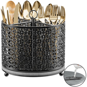 OVICAR 360° rotating utensil caddy front view offers quick access and organized counter space.